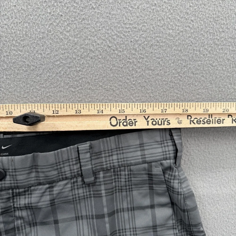 Nike Golf Dri-FIT Pants Mens‎ 36x30 Gray Plaid Performance Chino Khakis Golf